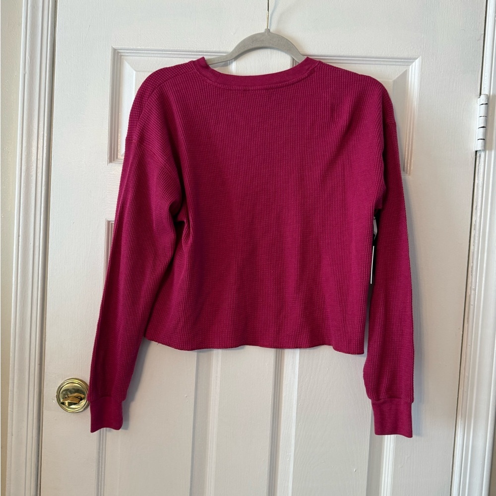 TNA Bold Fuchsia Waffle Knit Top - Picture 6 of 8